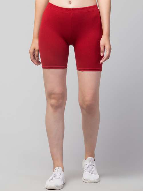 women solid mid rise active wear shorts - 21319161 - Standard Image - 0