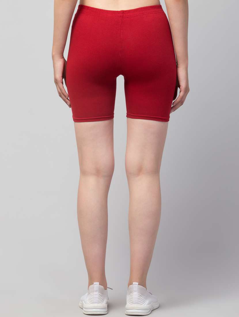 women solid mid rise active wear shorts - 21319161 - Standard Image - 3
