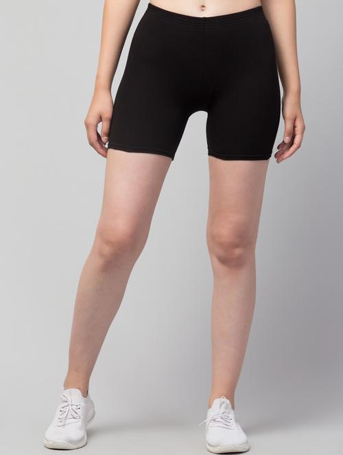 women solid mid rise active wear shorts - 21319173 - Standard Image - 0