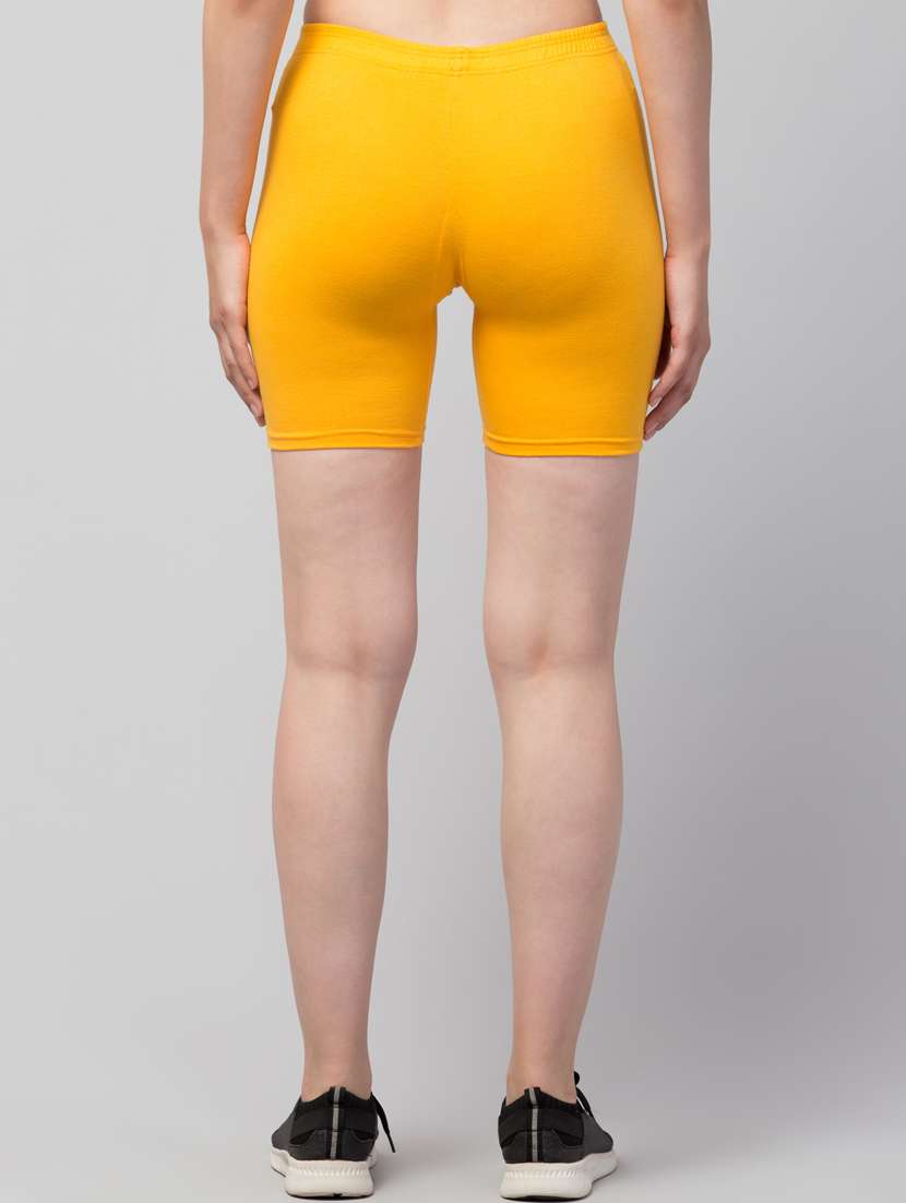 women solid mid rise active wear shorts - 21319201 - Standard Image - 3