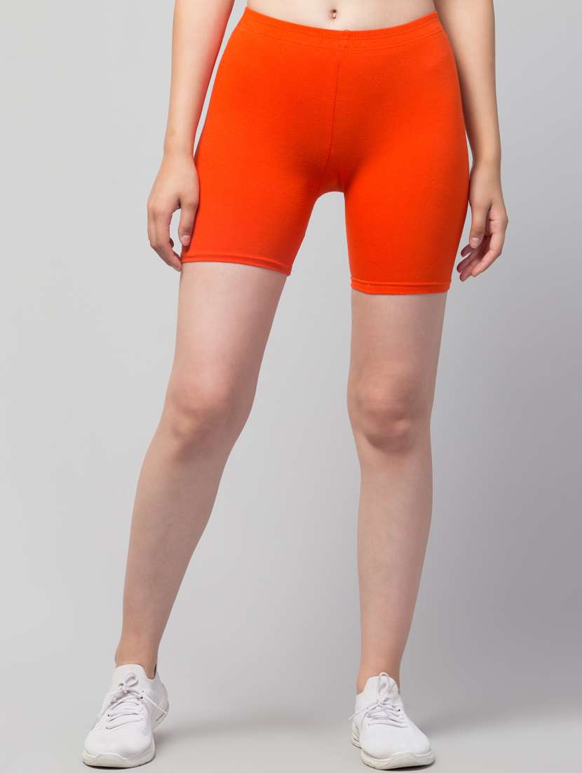 women solid mid rise active wear shorts - 21319220 - Zoom Image - 0