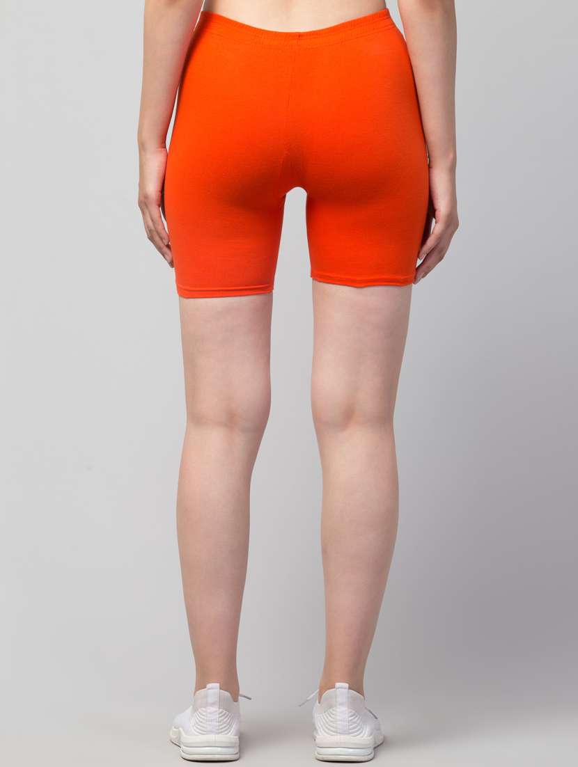 women solid mid rise active wear shorts - 21319220 - Standard Image - 3