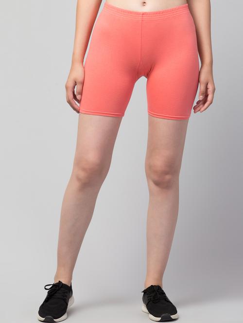 women solid mid rise active wear shorts - 21319310 - Standard Image - 0