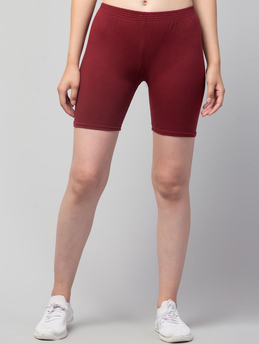 women solid mid rise active wear shorts - 21319349 - Zoom Image - 0