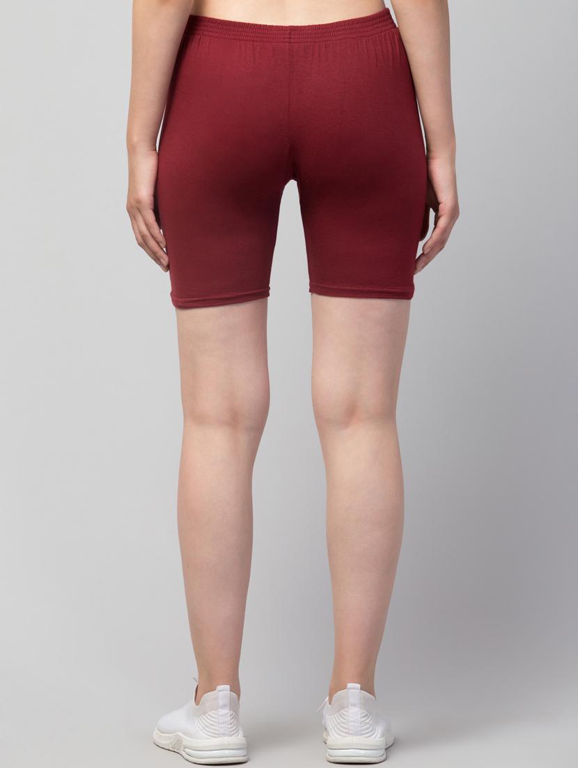 women solid mid rise active wear shorts - 21319349 - Standard Image - 3
