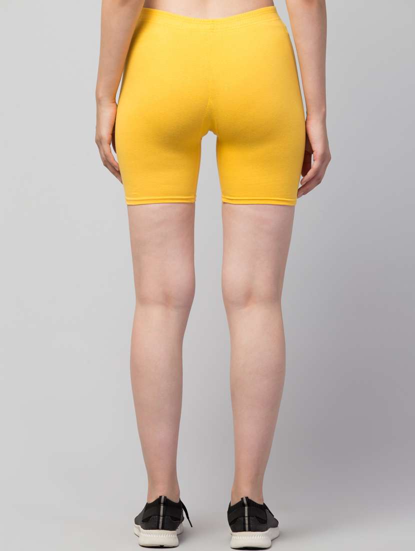 women solid mid rise active wear shorts - 21319448 -  Standard Image - 3