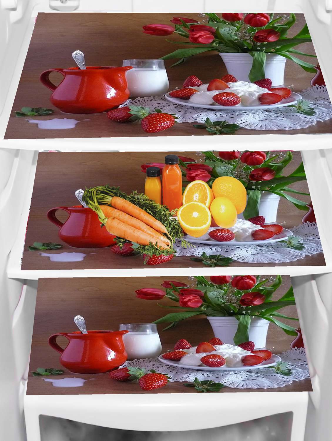 pack of 3 fridge mats