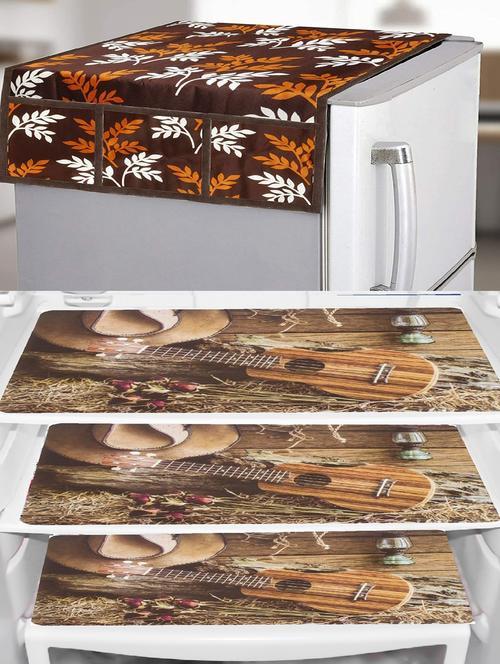 set of printed fridge mats with top cover - 21319878 - Standard Image - 0