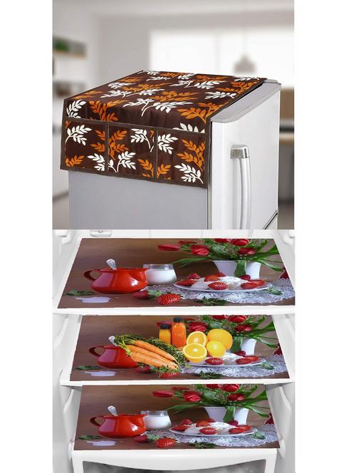 set of printed fridge mats with top cover - 21319898 - Standard Image - 0