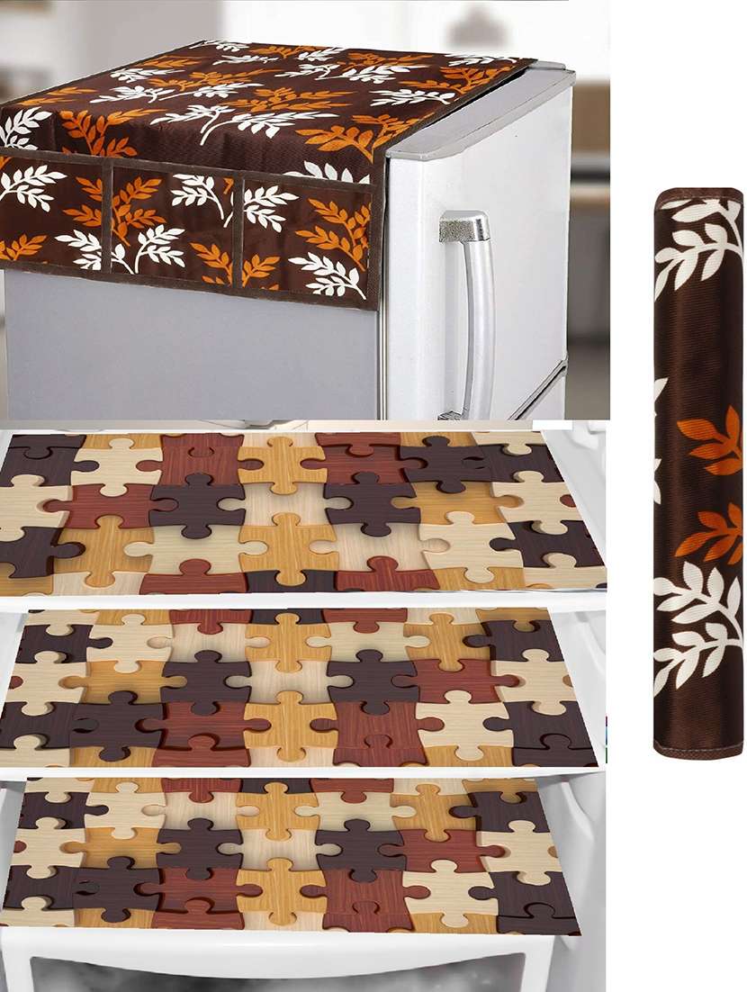 set of printed fridge mats (width: 44 cm)