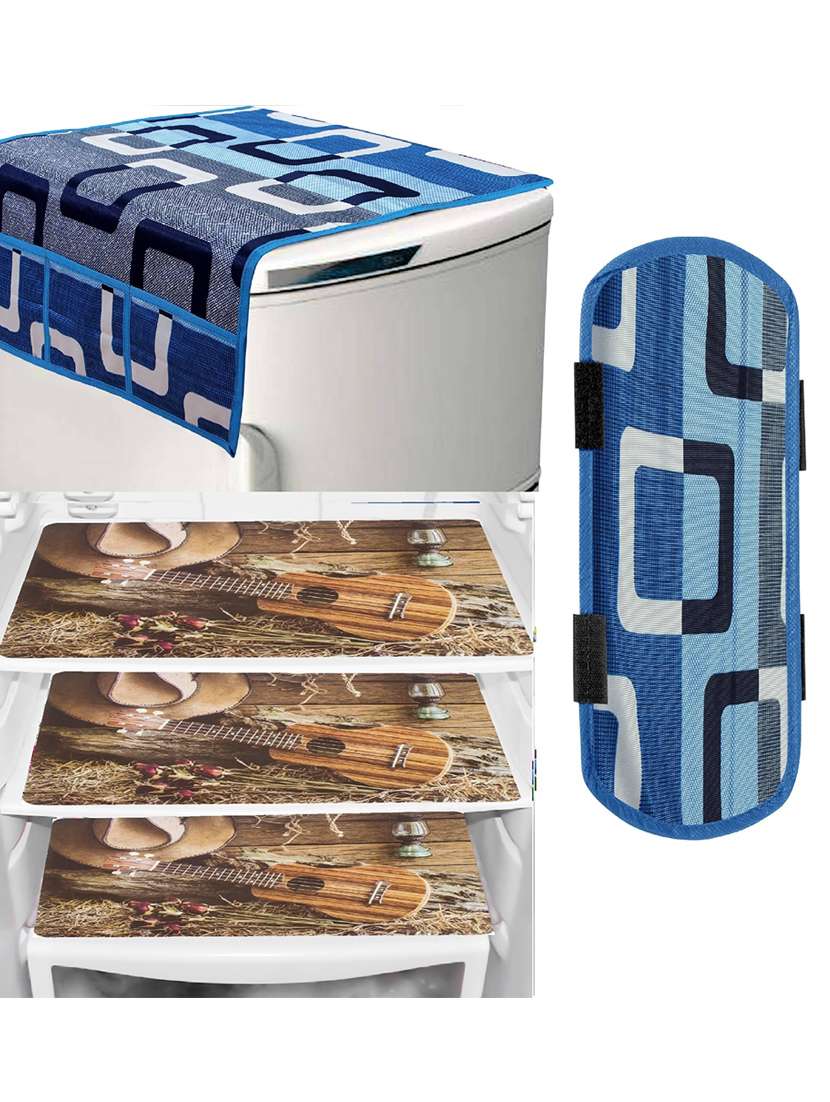 set of printed fridge mats (width: 44 cm)