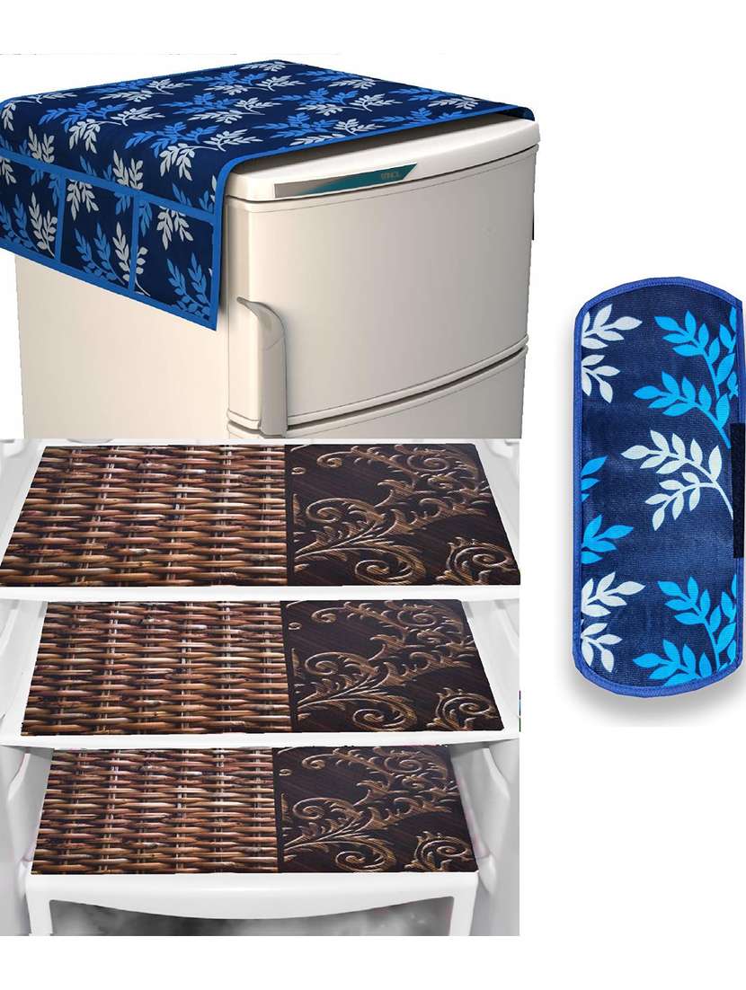 set of printed fridge mats with cover