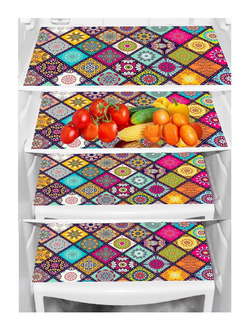 pack of 4 printed fridge mat