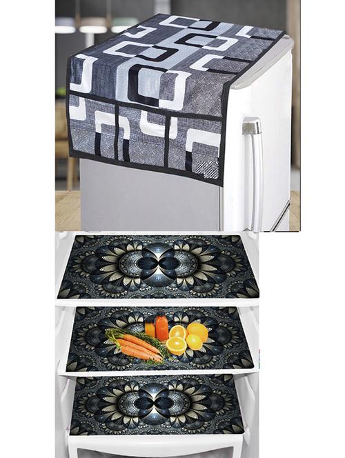 set of printed fridge mats with top cover - 21320216 - Standard Image - 0