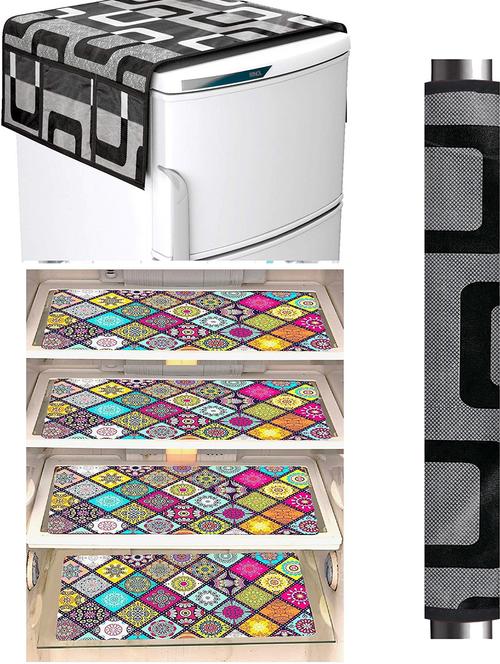 set of printed fridge mats with top cover - 21320272 - Standard Image - 0