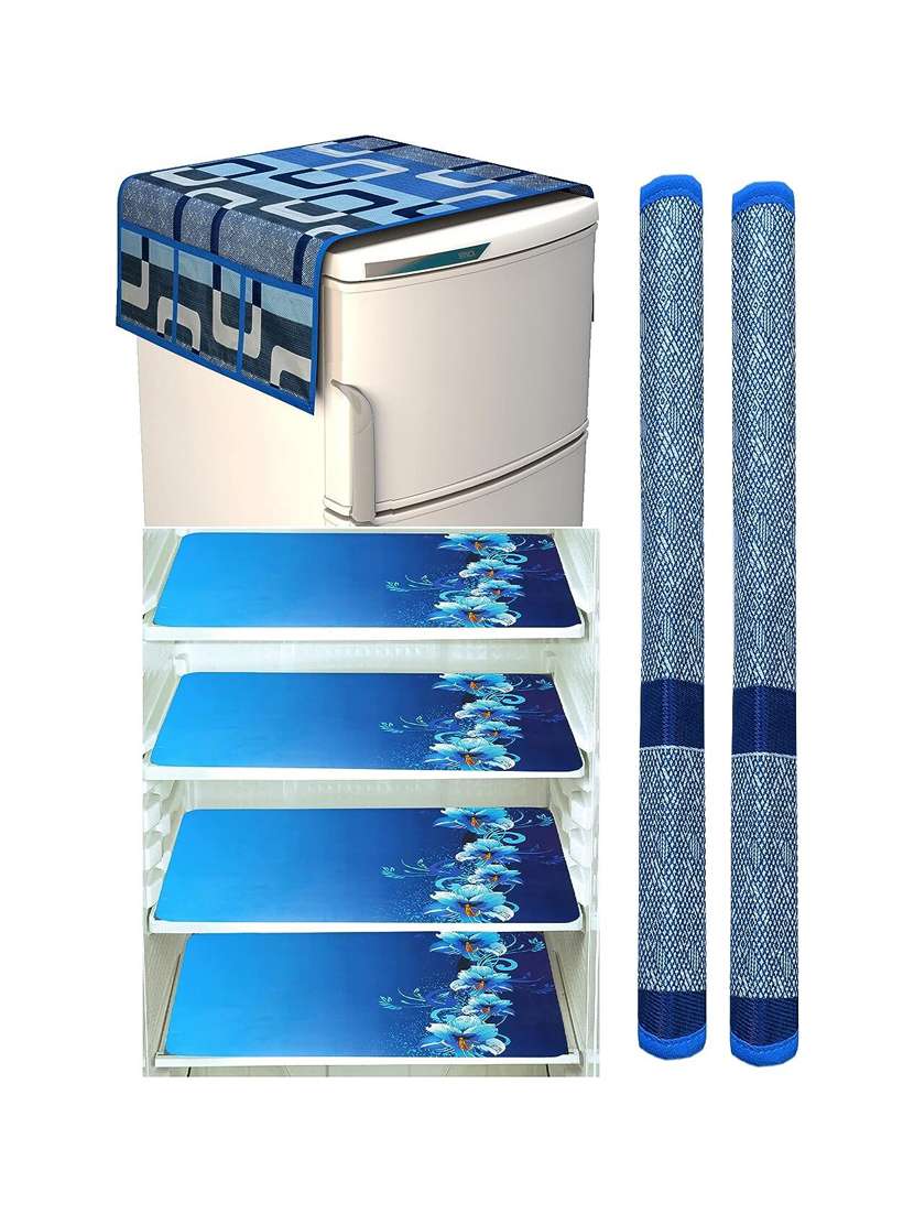 set of printed fridge mats with top cover