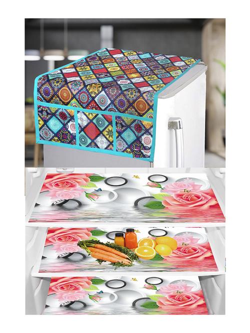 set of printed fridge mats with top cover - 21320369 - Standard Image - 0