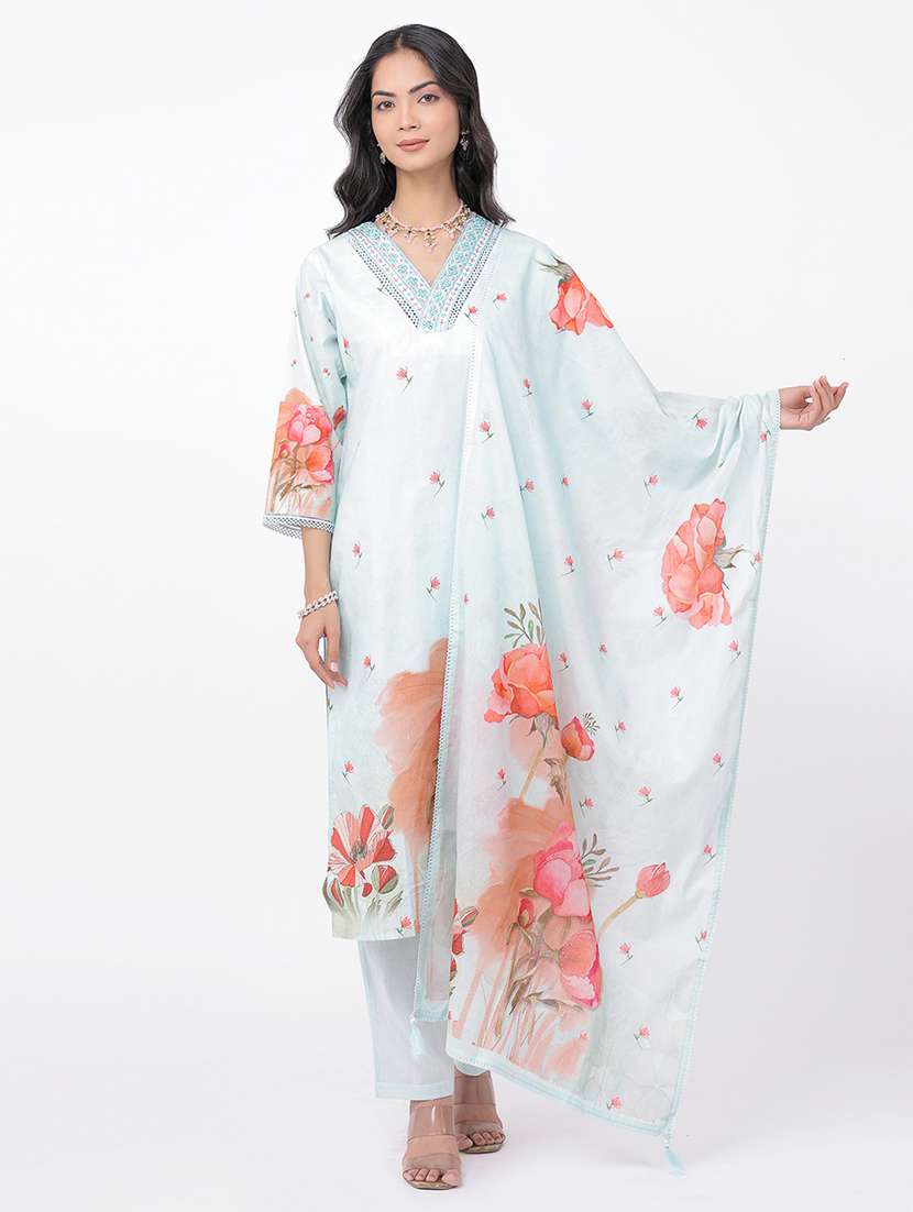 women light blue printed suit set - 21320606 - Zoom Image - 0