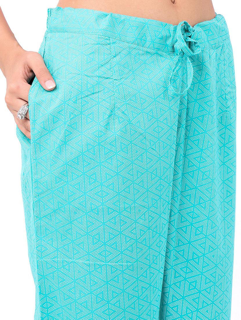 light blue cotton kurta pant set - 21320610 - Standard Image - 5