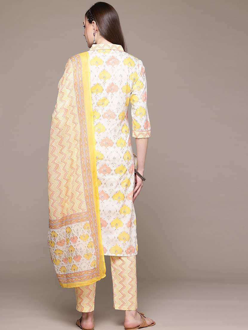 women three quarter sleeve kurta pant with dupatta set - 21320649 -  Standard Image - 3