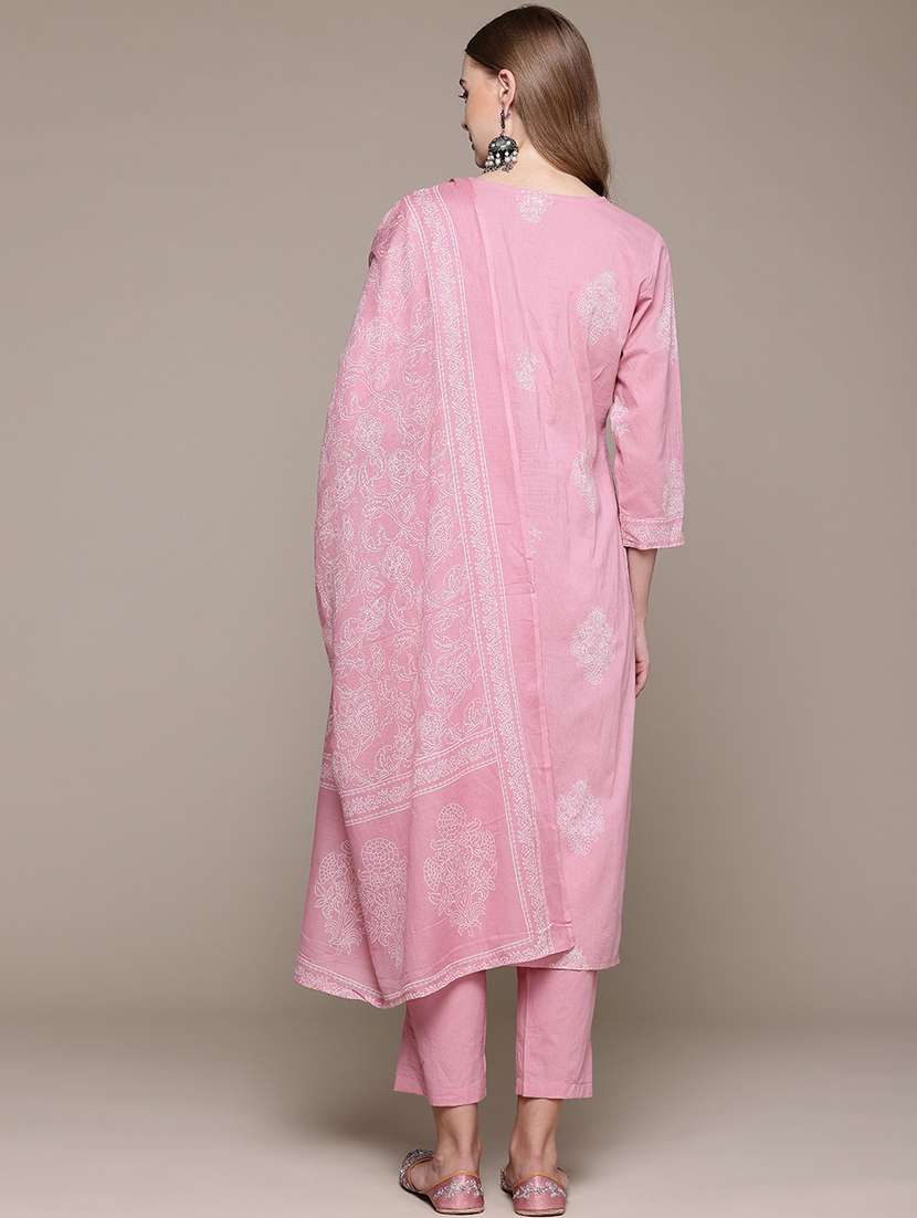 women three quarter sleeve kurta pant with dupatta set - 21320663 -  Standard Image - 3