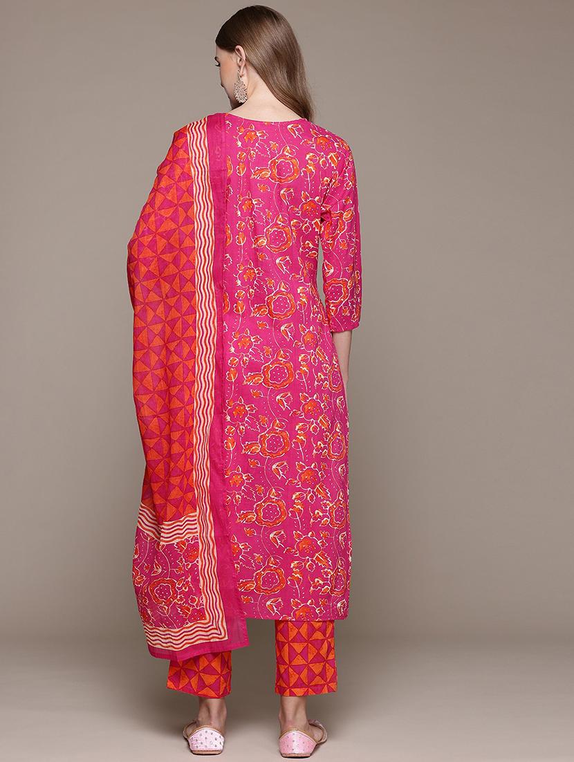 women three quarter sleeve kurta pant with dupatta set - 21320713 - Standard Image - 3