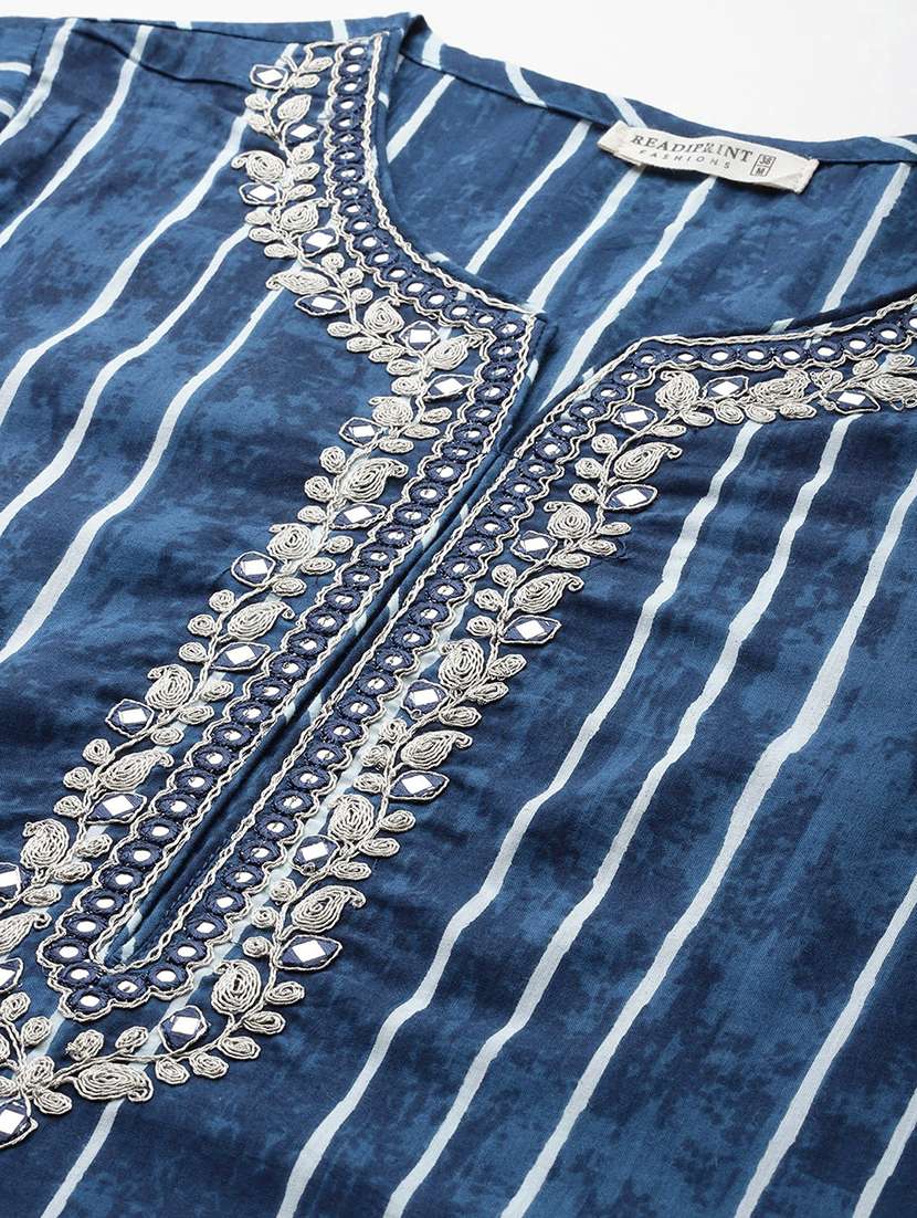 women three quarter sleeve kurta pant with dupatta set - 21320714 - Standard Image - 5