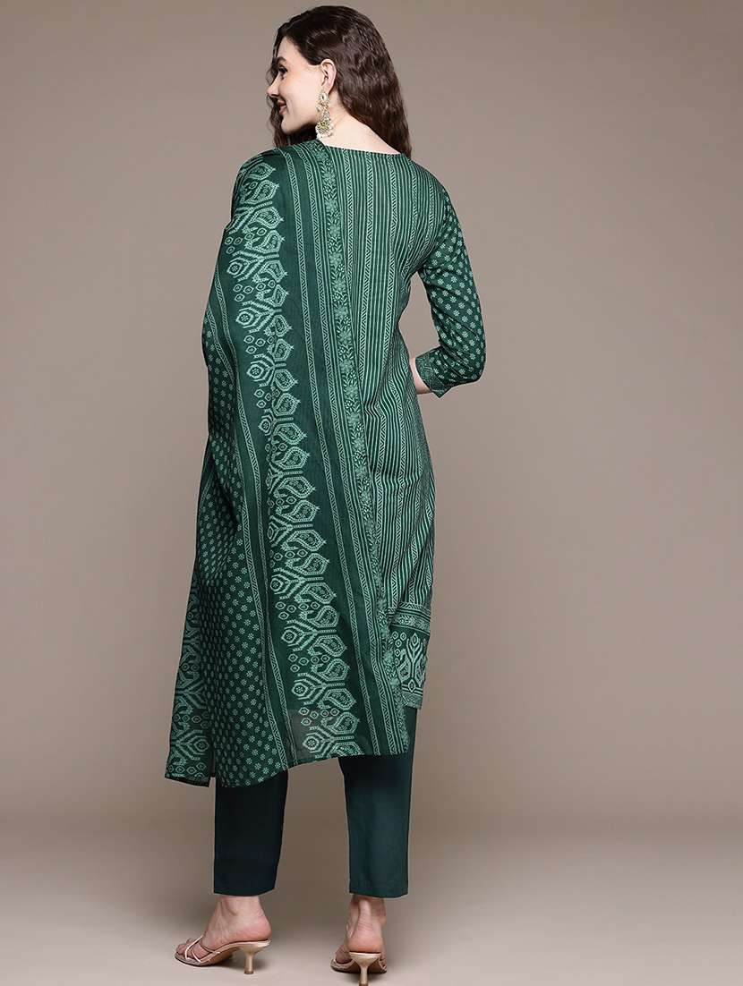 women three quarter sleeve kurta pant with dupatta set - 21320715 -  Standard Image - 3