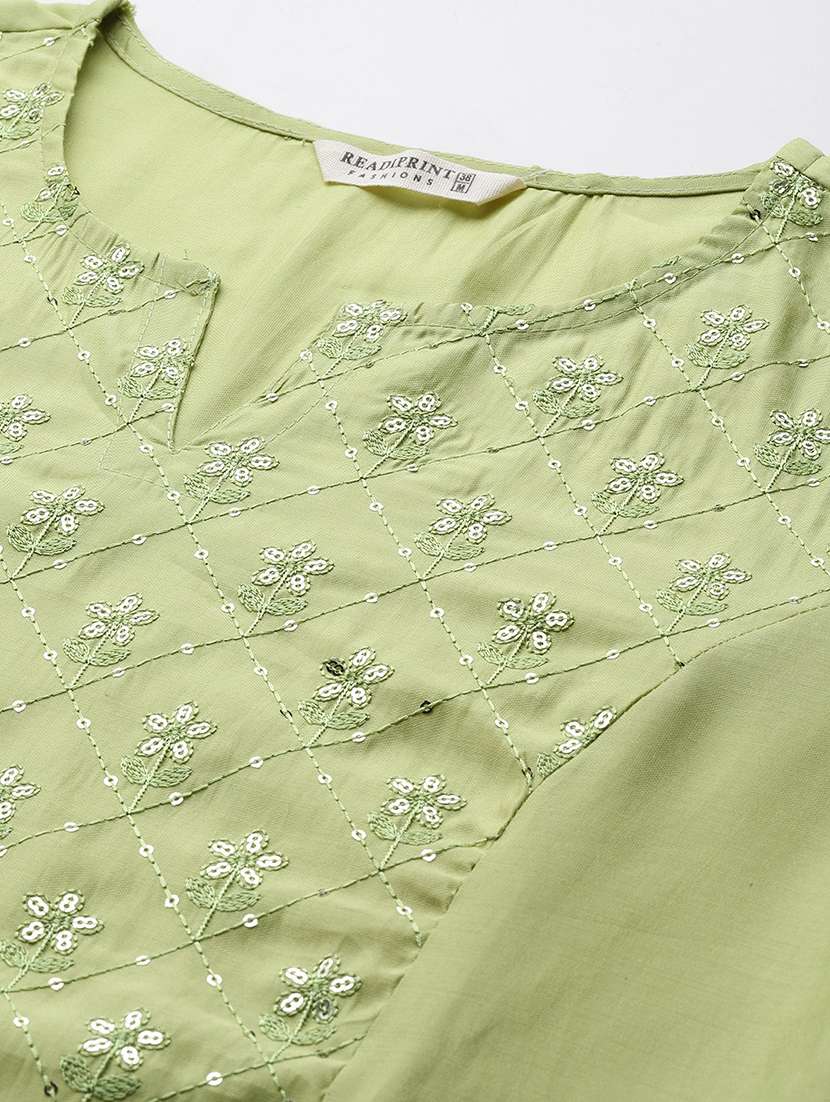 women sequin work notch neck kurta pant set - 21320740 -  Standard Image - 5