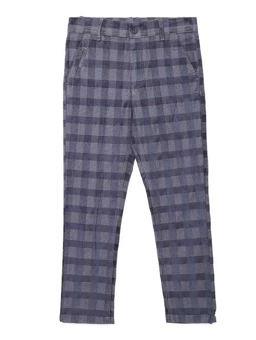 blue cotton casual trouser - 21321576 - Standard Image - 0