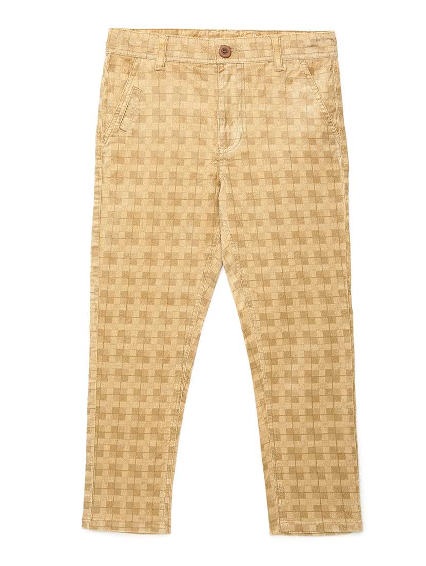 khaki cotton casual trouser - 21321577 -  Zoom Image - 0