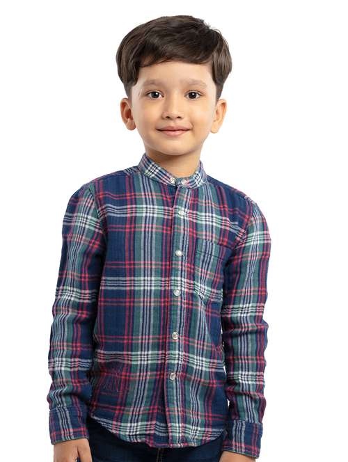 boys checks casual shirt - 21321803 - Standard Image - 0
