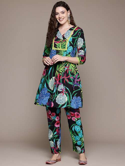 women floral printed cotton co-ord set - 21321952 -  Standard Image - 0