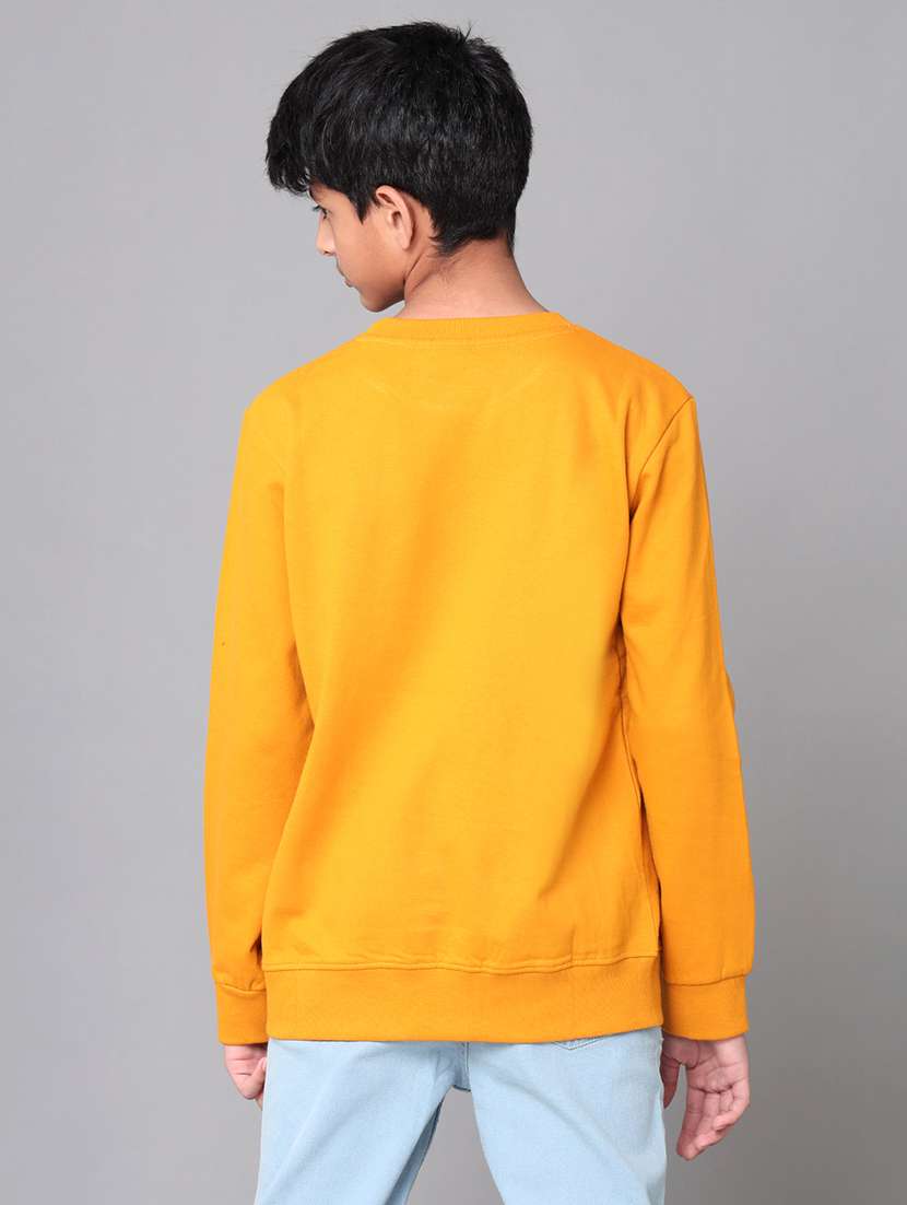 yellow cotton chest print sweatshirt - 21321983 -  Standard Image - 3