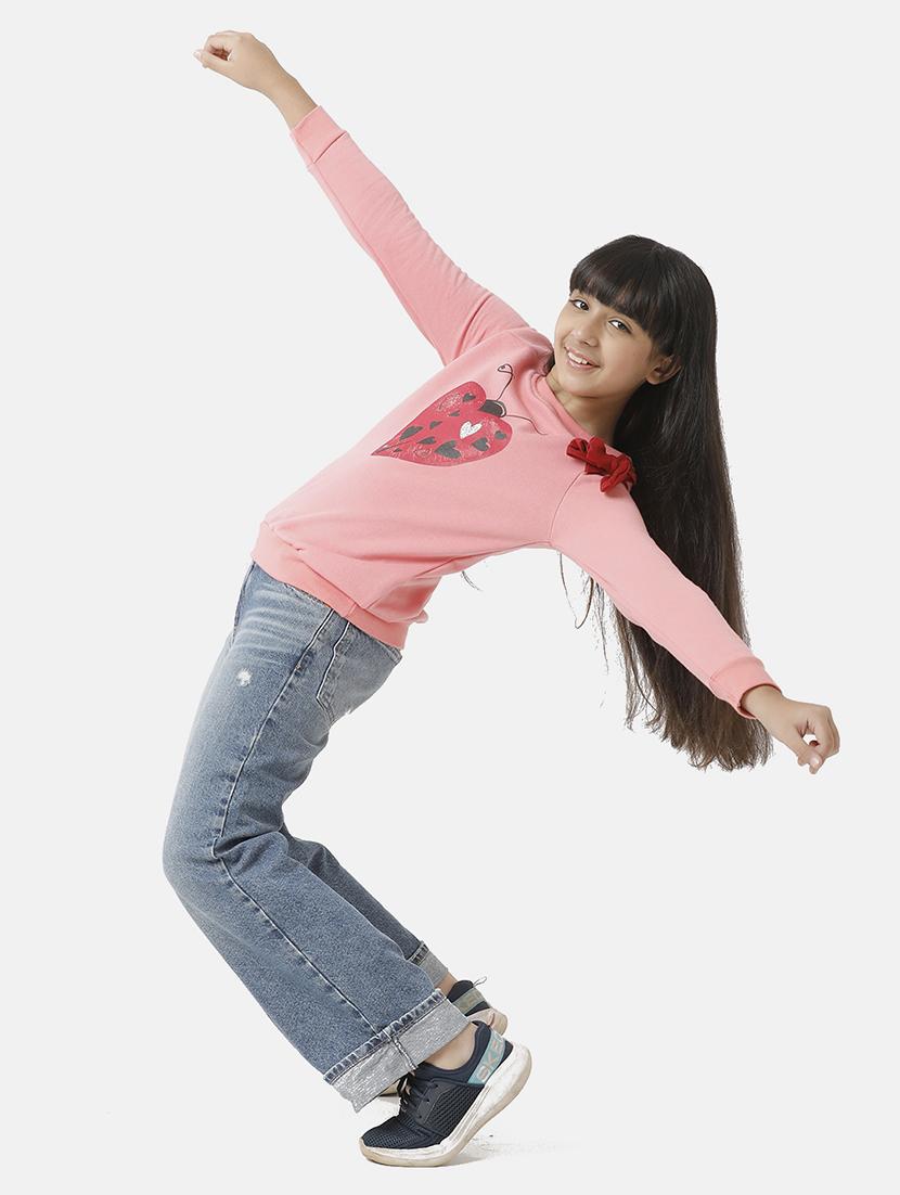 girls long sleeves round neck sweatshirts - 21322014 - Standard Image - 3