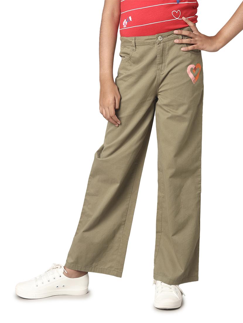 green cotton casual trouser - 21322061 -  Zoom Image - 0