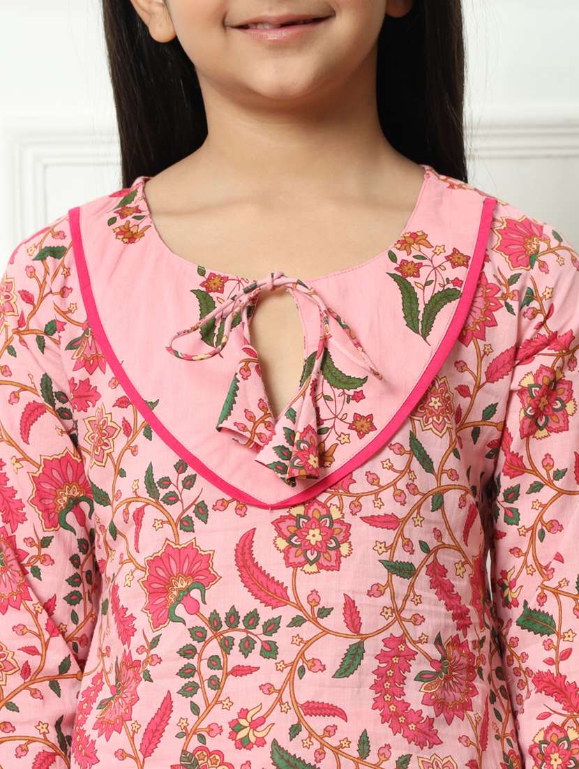 girls printed kurta palazzo suit set - 21322070 -  Standard Image - 5