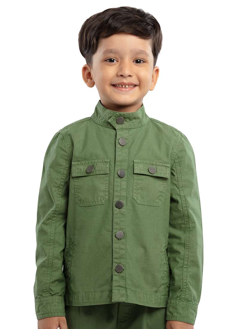 green solids long sleeves jackets