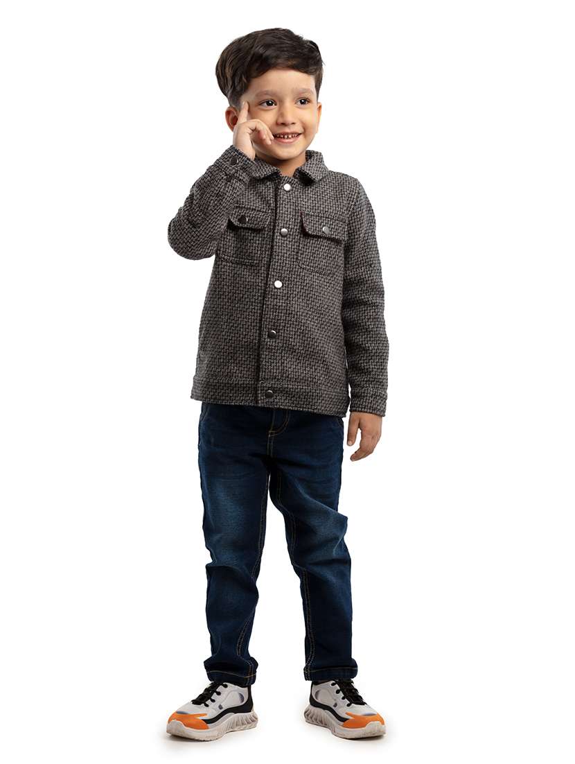 brown self design jackets - 21322080 -  Standard Image - 3