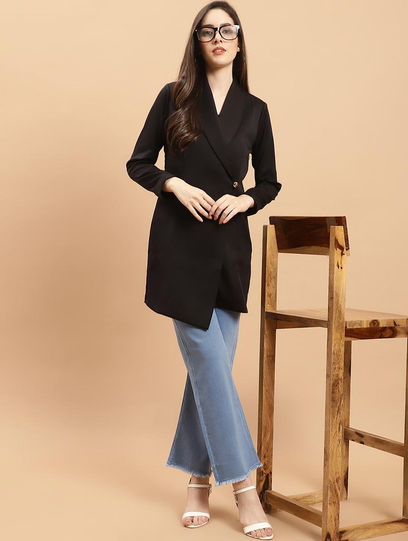 women black polyester formal blazer - 21324430 - Standard Image - 5