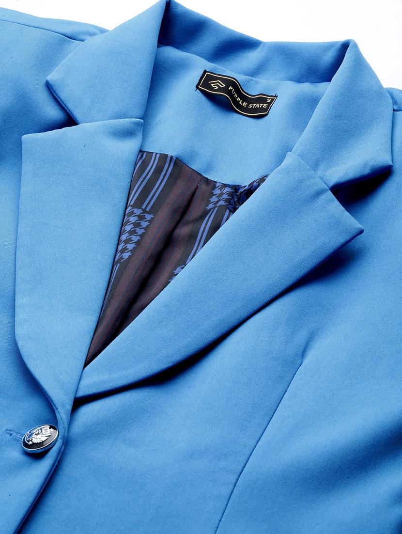 women blue polyester formal blazer - 21324437 - Standard Image - 3