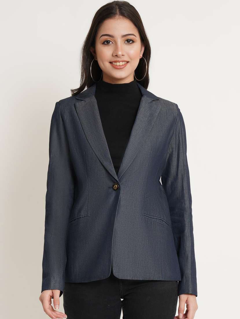 women grey polyester formal blazer - 21324441 - Zoom Image - 0