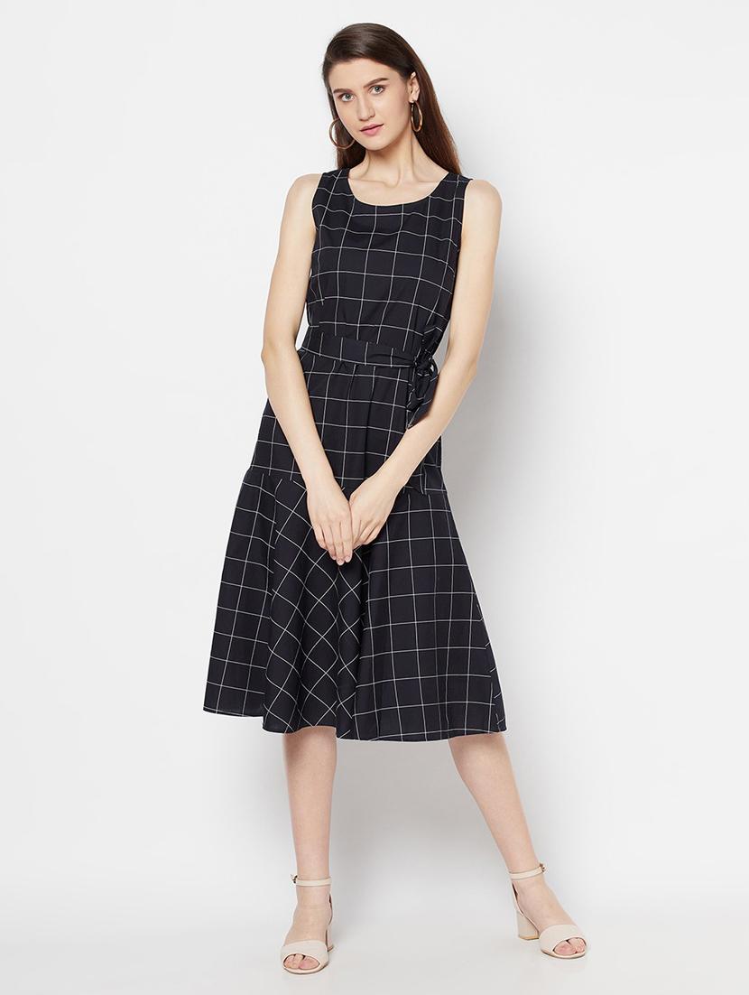 women black polyester a-line dress - 21324476 - Zoom Image - 0