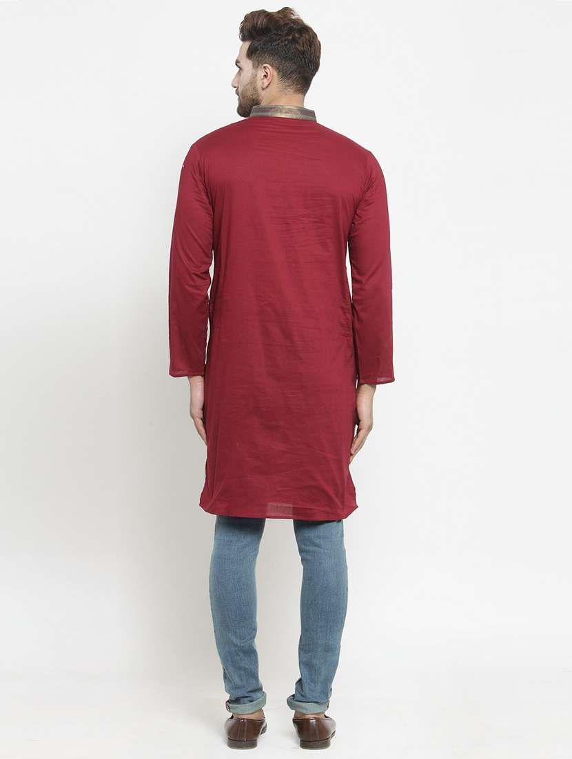 men solid mandarin neck kurta  - 21324591 -  Standard Image - 3