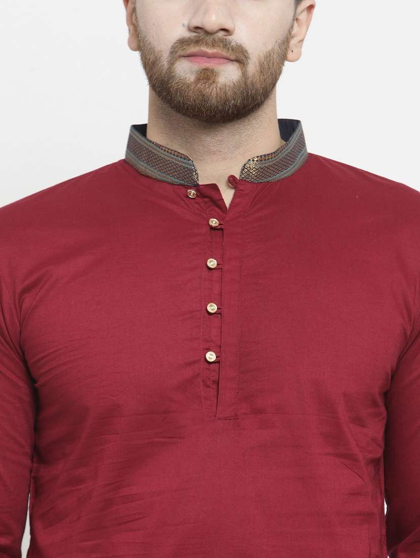 men solid mandarin neck kurta  - 21324591 -  Standard Image - 5