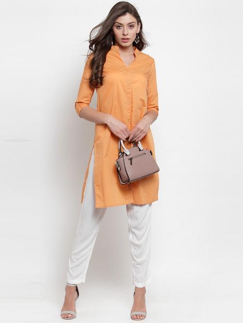 women three quarter sleeve straight kurta - 21324656 - Standard Image - 0