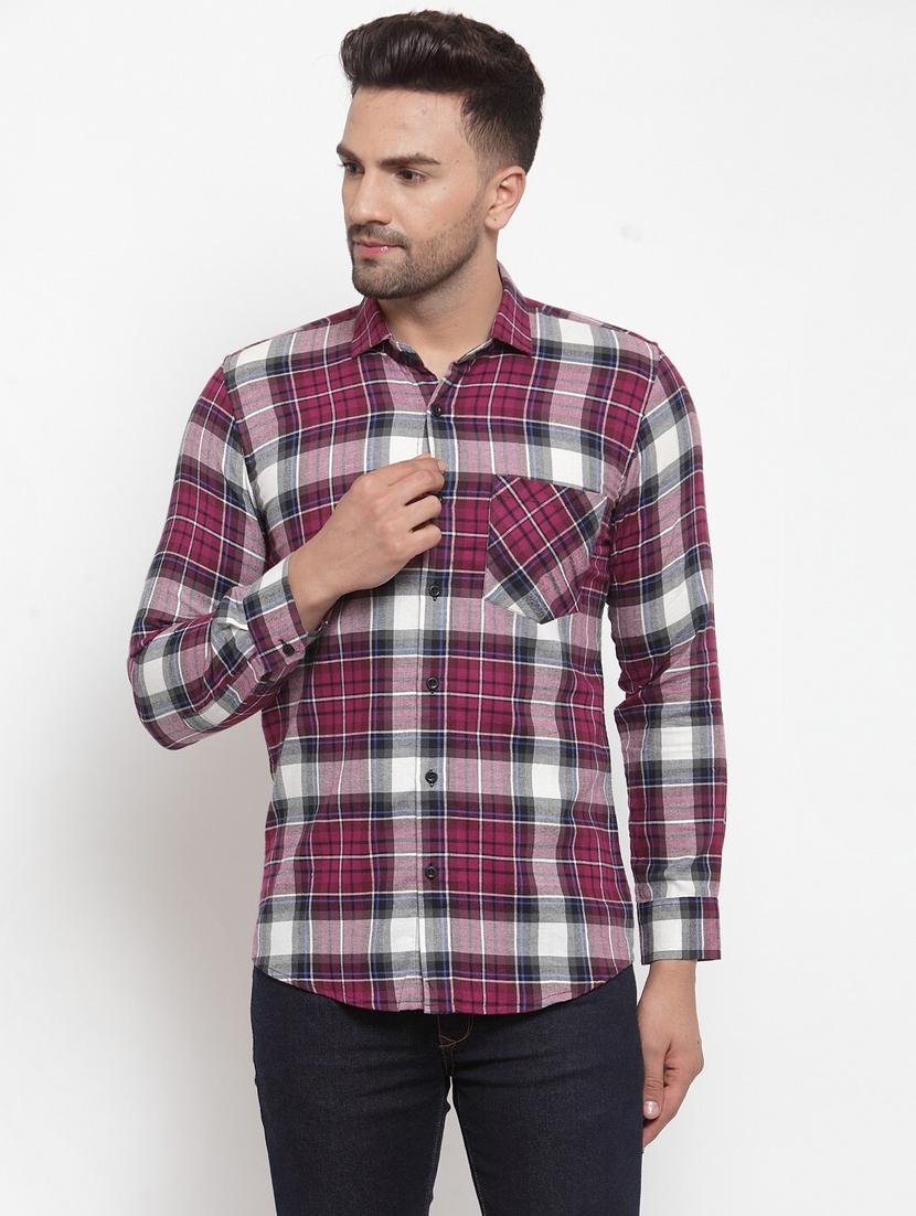men long sleeved checkered casual shirt - 21324701 - Zoom Image - 0