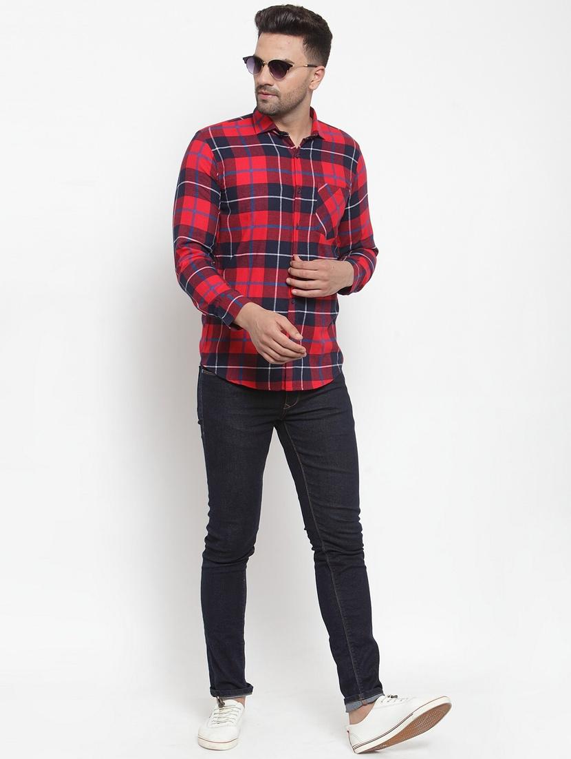 red checkered casual shirt - 21324702 - Standard Image - 3
