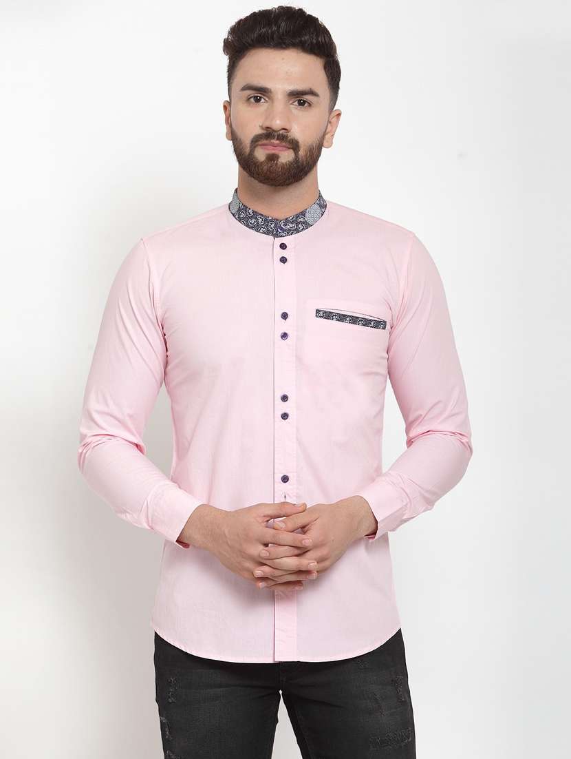 men long sleeved solid casual shirt - 21324708 - Zoom Image - 0