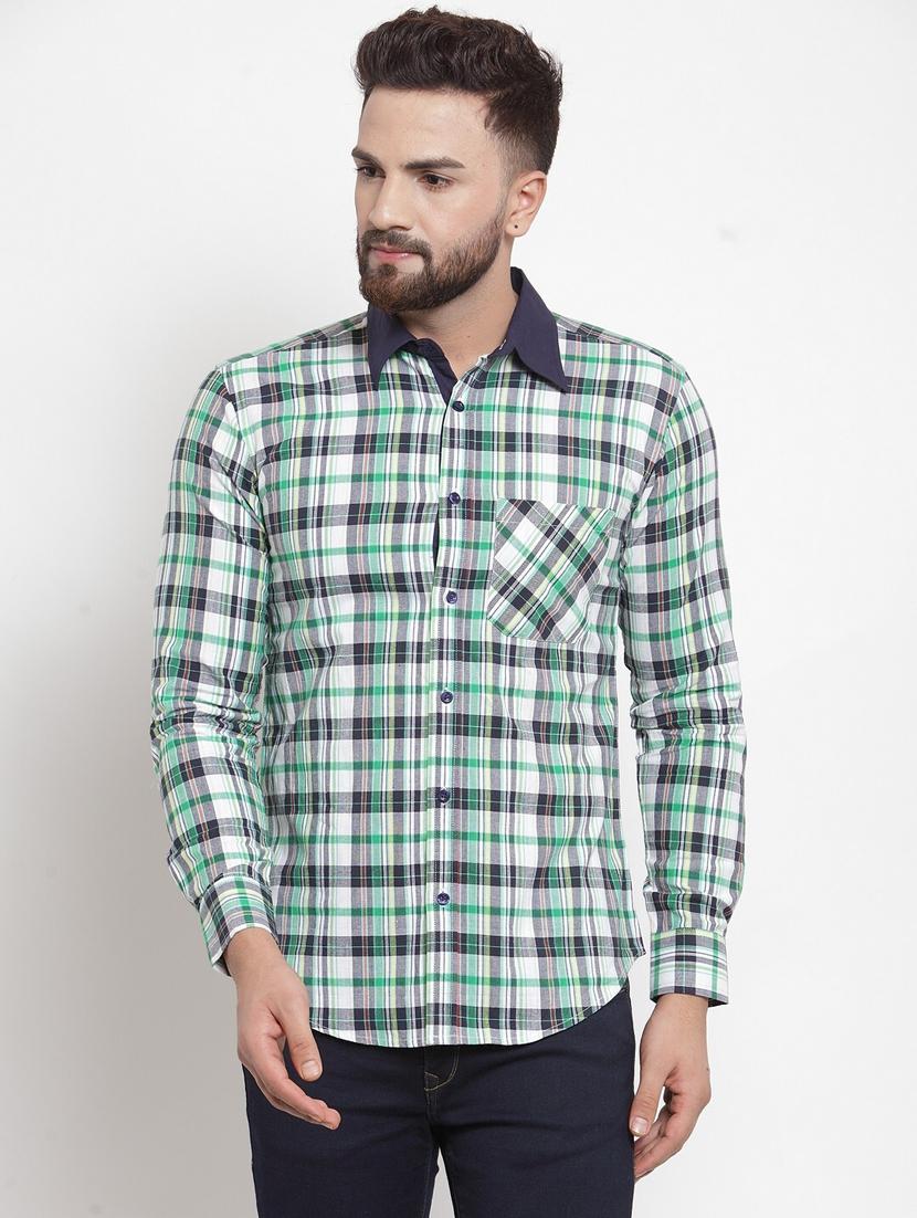 men long sleeved checkered casual shirt - 21324712 - Zoom Image - 0